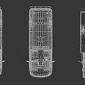 Three Different Ambulance Functional Vehicles With White Red Blue Design And Medical Cross