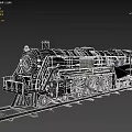 Vintage Steam Train With Rustic Metal Structure Large Wheels And Chimney 3d model
