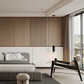 Modern Bedroom Interior Design With Wooden Wall Bed And Area Rug
