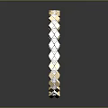 Elegant Golden Bracelet With Geometric Metallic Linked Pieces And Shiny Finish