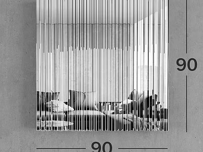 Modern Vertical Design Radiator 90x90 cm For Indoor Living Room Heating Decor 3d model
