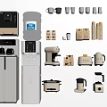 Essential Home Kitchen Appliances Including Water Dispenser Coffee Maker Toaster Rice Cooker And Blender