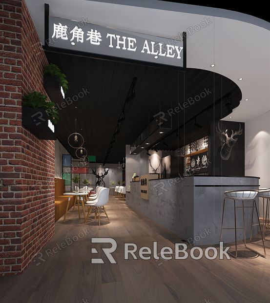 Industrial LOFT Milk Tea Shop model