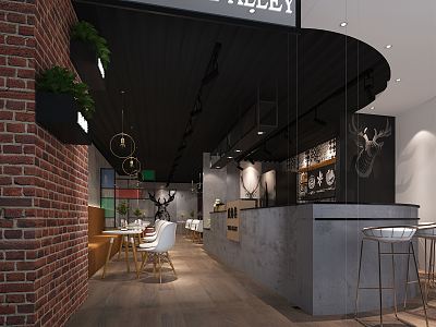 Industrial LOFT Milk Tea Shop model