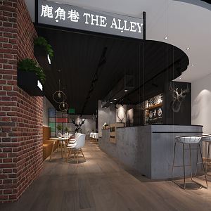 Industrial LOFT Milk Tea Shop 3d model