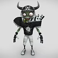 Game Movie Character Green Zombie With Horned Helmet And Skull Emblem Sports Uniform