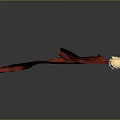 Sharp Ornamental Scimitar With Silver Blade Golden Hilt And Red Decorative Cloth