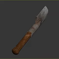 Sturdy Metal Shovel with Rustic Blade and Wooden Handle Hardware Tool Design