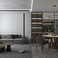 Modern Kitchen Interior Design With Gray Cabinets White Countertop Window Blinds And Oven