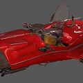 Red Spacecraft Model with Mechanical Components and Open Structure for Cosmic Exploration 3d model