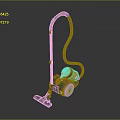 Modern Home Vacuum Cleaner With Sleek Design Efficient Cleaning And Red Accents