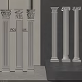 Classical White Decorative Columns With Ornate Capitals For Interior Design Projects 3d model