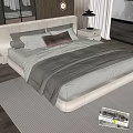 Modern Double Bed Bedroom With Upholstered Headboard Neutral Bedding Nightstands And Large Window