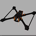 Aerospace Drone Frame With Black Structure And Orange Components For Space Exploration