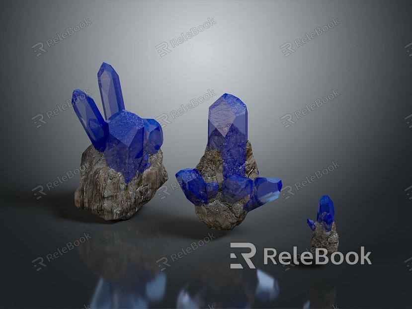 Crystal Crystal Ore Crystal Mineral Gem Ore Crystal Crystal Crystal Mineral Crystal Blue Crystal model