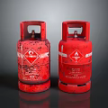 Two Red Gas Cylinders Essential Household Items For Daily Use 3d model