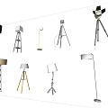 Various Modern Floor Lamps with Different Stand Designs and Decorative Shades