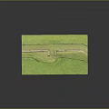 Scenic Natural Landscape With Winding River Flowing Through Lush Green Grassland
