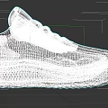 Gray Orange And Green Running Shoes With Mesh Upper And Cushioned Sole