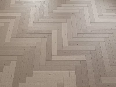 Elegant Modern Herringbone Pattern Wooden Flooring With Light Gray Tone And Natural Wood Grain 3d model