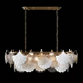Elegant White Shell Shaped Chandelier With Gold Frame For Interior Decoration 3d model