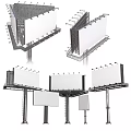 Roadside Billboard Infrastructure With Steel Support Frames And Diverse Panel Designs For Outdoor Use 3d model