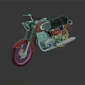 Vintage Red Motorcycle With Black Seat Silver Exhaust And Classic Design