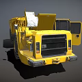 Yellow Heavy Duty Dump Truck 3D Model With Large Tires And Cabin Design