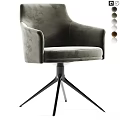 Luxury Modern Dining Chair With Swivel Base And Upholstered Seat Design