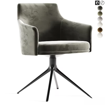 Luxury Modern Dining Chair With Swivel Base And Upholstered Seat Design 3d model
