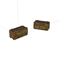 Two Vintage Wooden Crates With Labeled Details On White Background