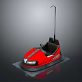 Red Electric Toy Bumper Car With Black Seats Front Headlights And Antenna