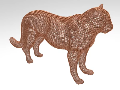 Artistic Brown Mesh Leopard Ornament Decorative Figurine Set For Home Decor 3d model