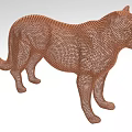Artistic Brown Mesh Leopard Ornament Decorative Figurine Set For Home Decor