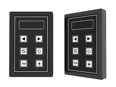 Industrial Equipment Control Panels Featuring Multiple Function Buttons And Display Interface 3d model