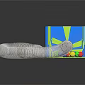 Green Square Box With Blue Interior And White Corrugated Hose Wrapped Around
