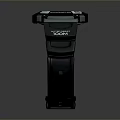 Sporty Digital Watch With Black Rubber Strap White Dial And Clear