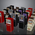 Colorful Slot Machine Collection With Red Black White Designs And Reels