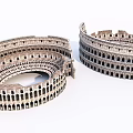 Detailed Roman Colosseum Models Showcasing Ancient European Architectural Arches And Circular Structure