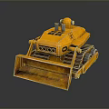 Yellow Industrial Bulldozer Utility Vehicle With Tracks And Front Blade Design