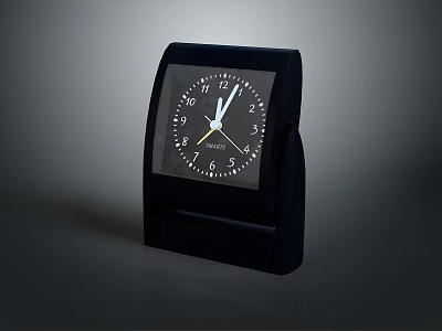 Black Furniture Table Clock With Modern Numeric Dial And Sleek Design 3d model