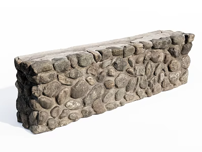 Natural Stone Building Exterior Wall Featuring Rustic Irregular Masonry Texture Design 3d model