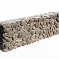 Natural Stone Building Exterior Wall Featuring Rustic Irregular Masonry Texture Design 3d model