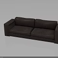 Modern Brown Leather Sofa Furniture With Simple Design And Smooth Upholstery