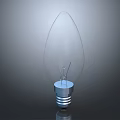 Transparent Candle Shape Light Bulb With Silver Threaded Base And Filament 3d model