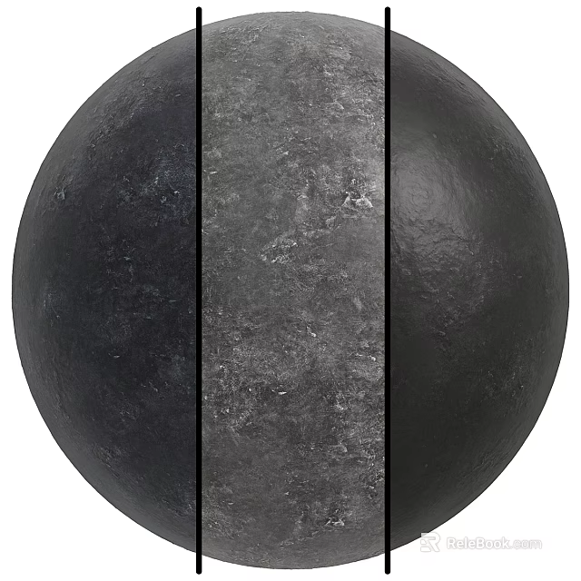 Material Sphere Display With Dark And Gray Textured Surface Design 3d model 