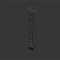 Metal Vertical Column With Circular Ring Design And Stable Base Structure