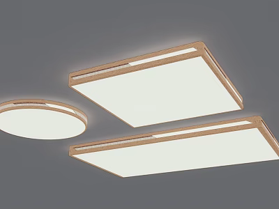 Modern Ceiling Lights With Round Square Design White Lampshade And Metal Frame 3d model