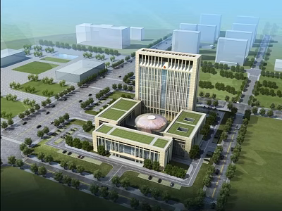 modern office building administrative office building 3d model
