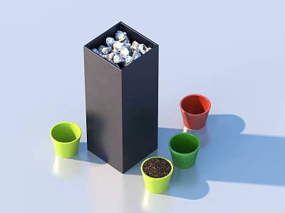 Flowerpot daily necessities craft ornaments artwork 3d model